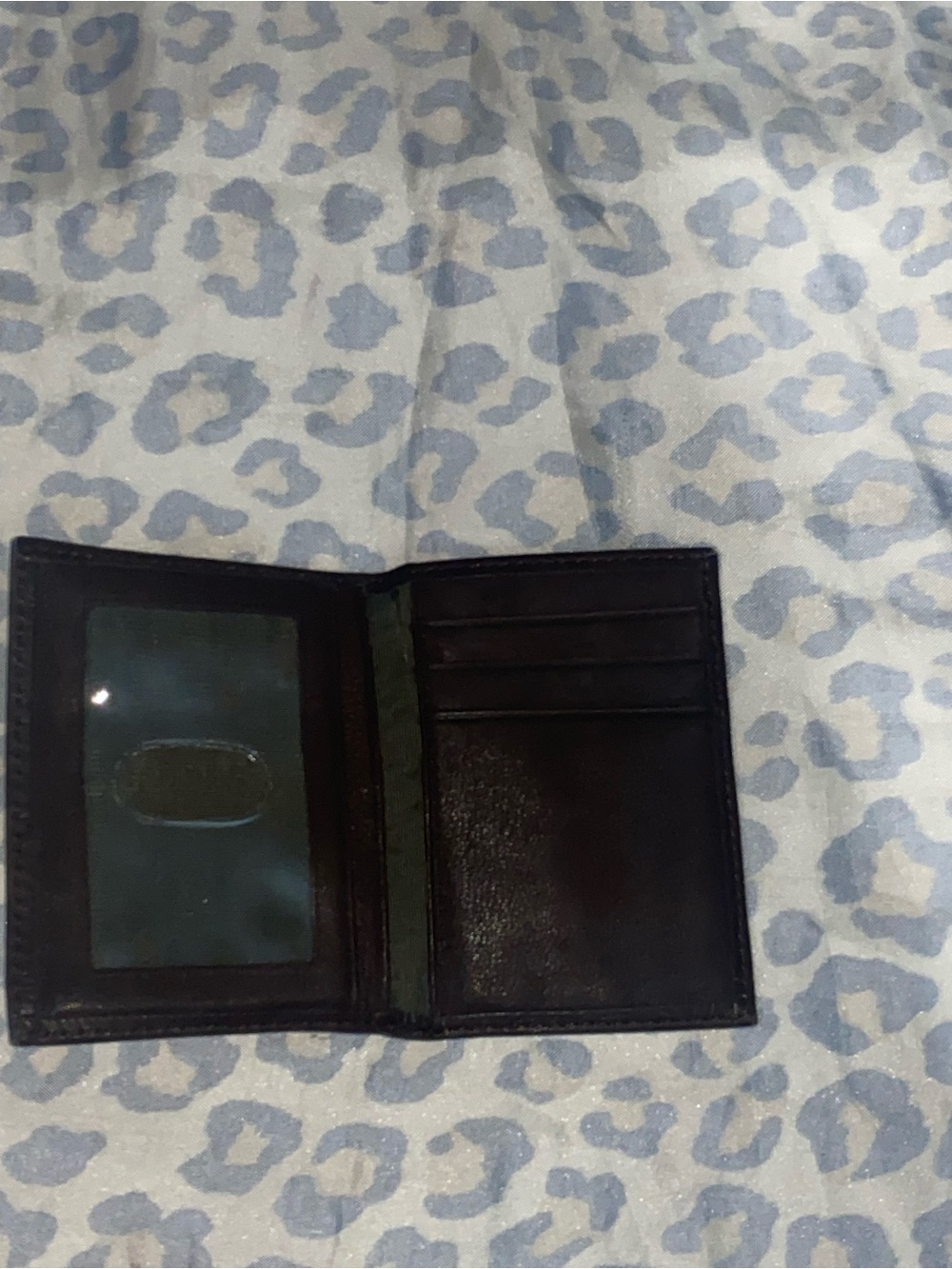 Men's Black Leather Bifold ID Wallet
